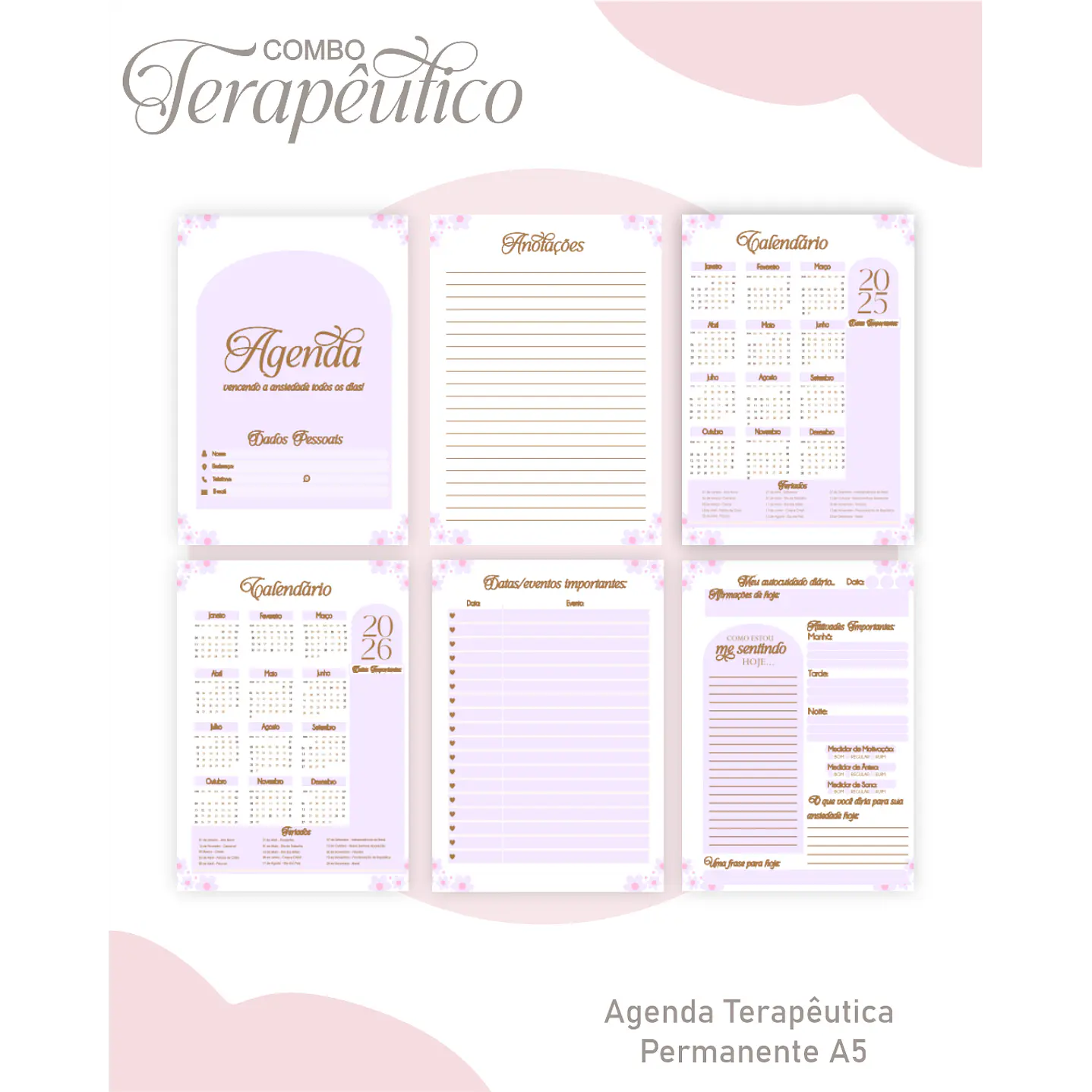 Encadernação Agenda e Diário Terapêutico Margarida Cute  5
