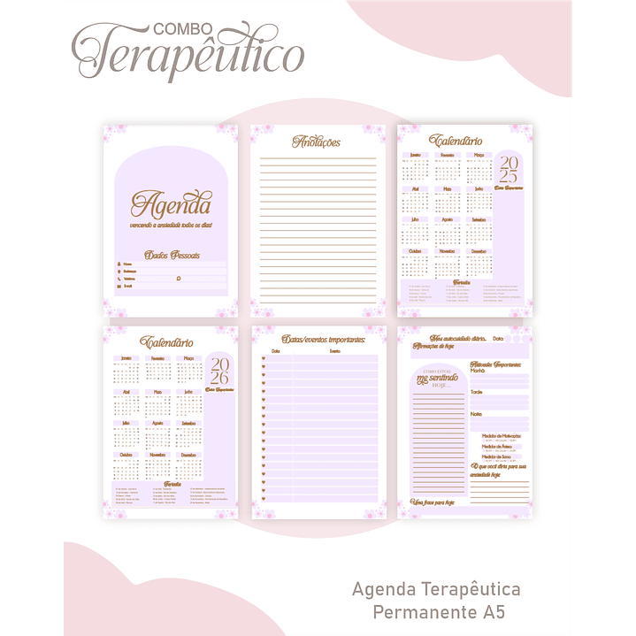 Encadernação Agenda e Diário Terapêutico Margarida Cute  5