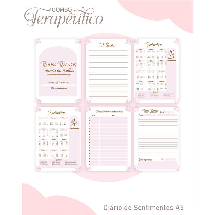 Encadernação Agenda e Diário Terapêutico Jardim Clean Roxa 4