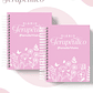 Encadernação Agenda e Diário Terapêutico Jardim Clean Rosa - Miniatura 1