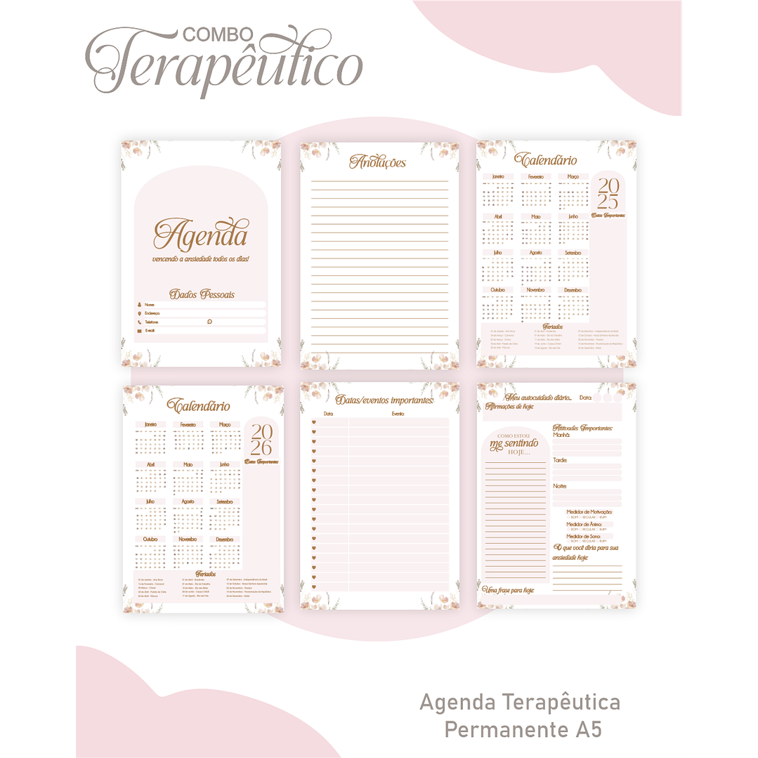 Encadernação Agenda e Diário Terapêutico Borboleta Aquarela 2