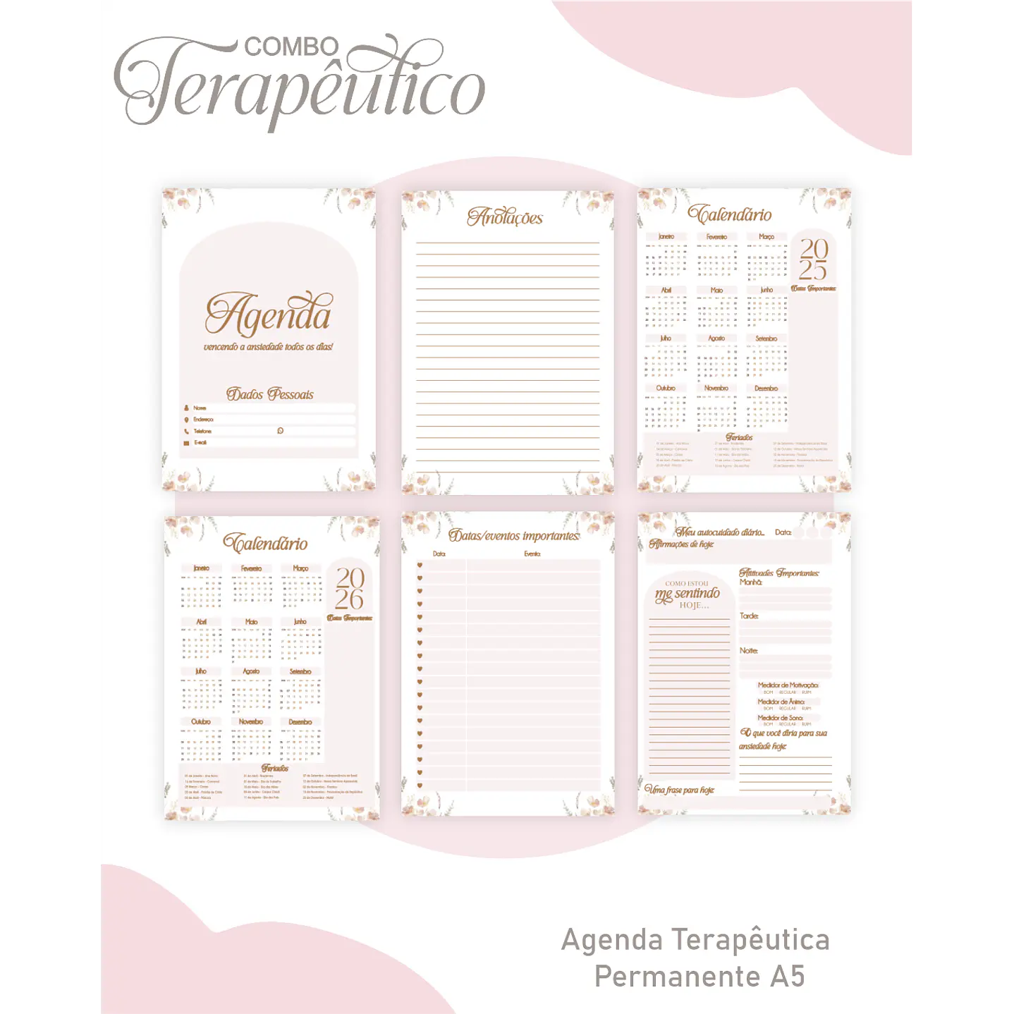 Encadernação Agenda e Diário Terapêutico Borboleta Aquarela 2