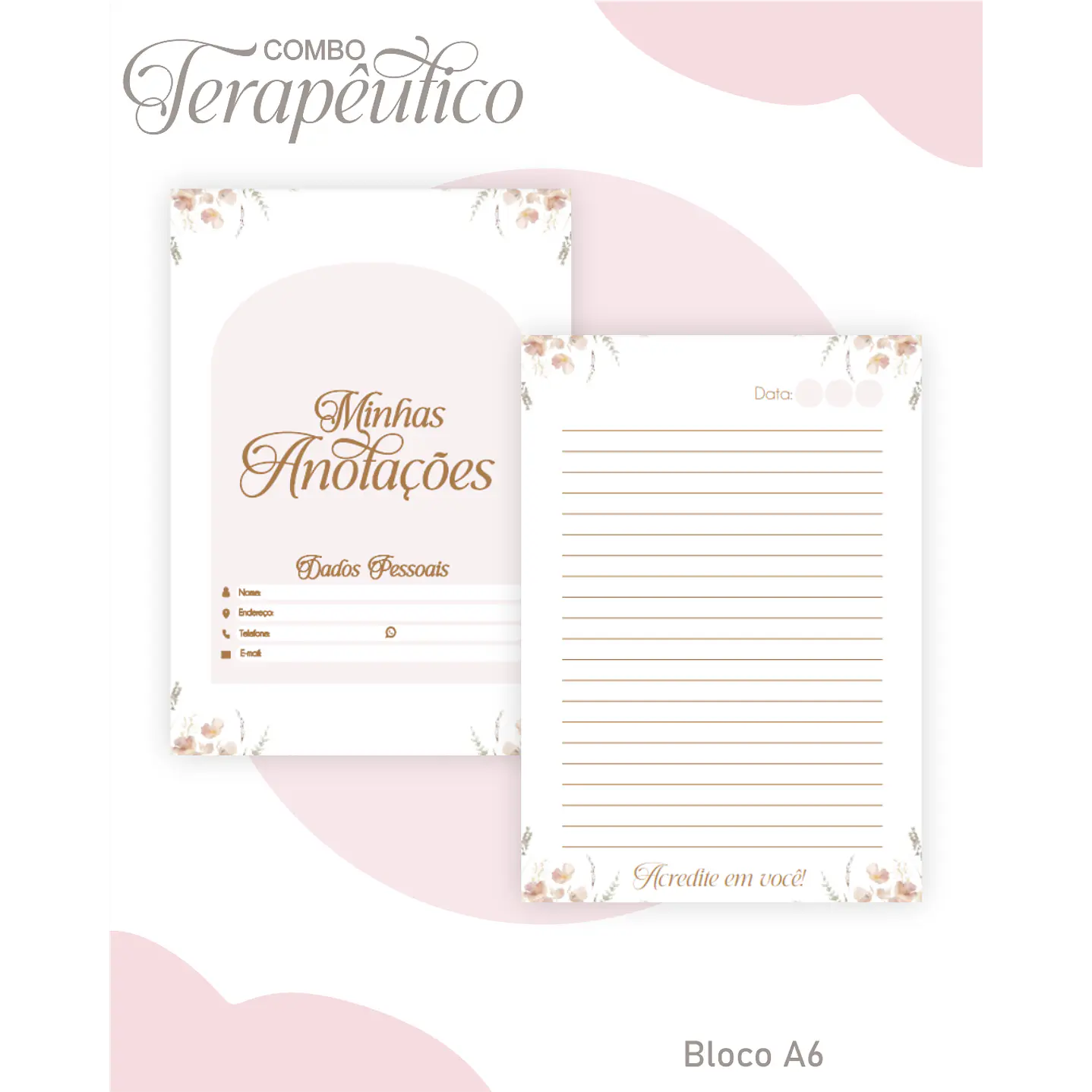 Encadernação Agenda e Diário Terapêutico Borboleta Aquarela 3