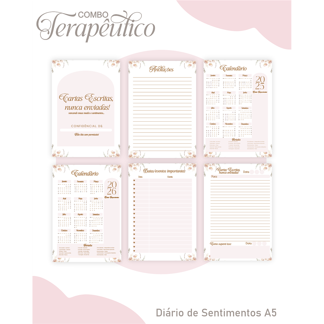 Encadernação Agenda e Diário Terapêutico Borboleta Aquarela 4