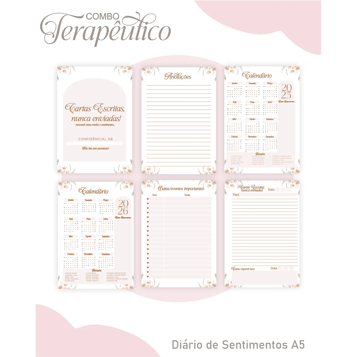 Encadernação Agenda e Diário Terapêutico Borboleta Aquarela 4
