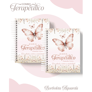 Encadernação Agenda e Diário Terapêutico Borboleta Aquarela