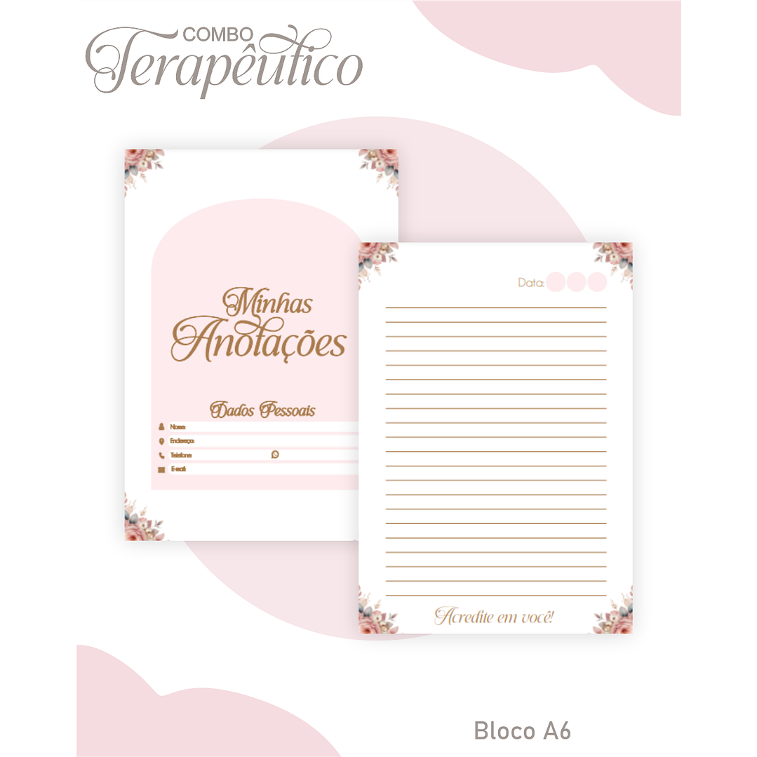 Encadernação Agenda e Diário Terapêutico Jardim Aquarela 3