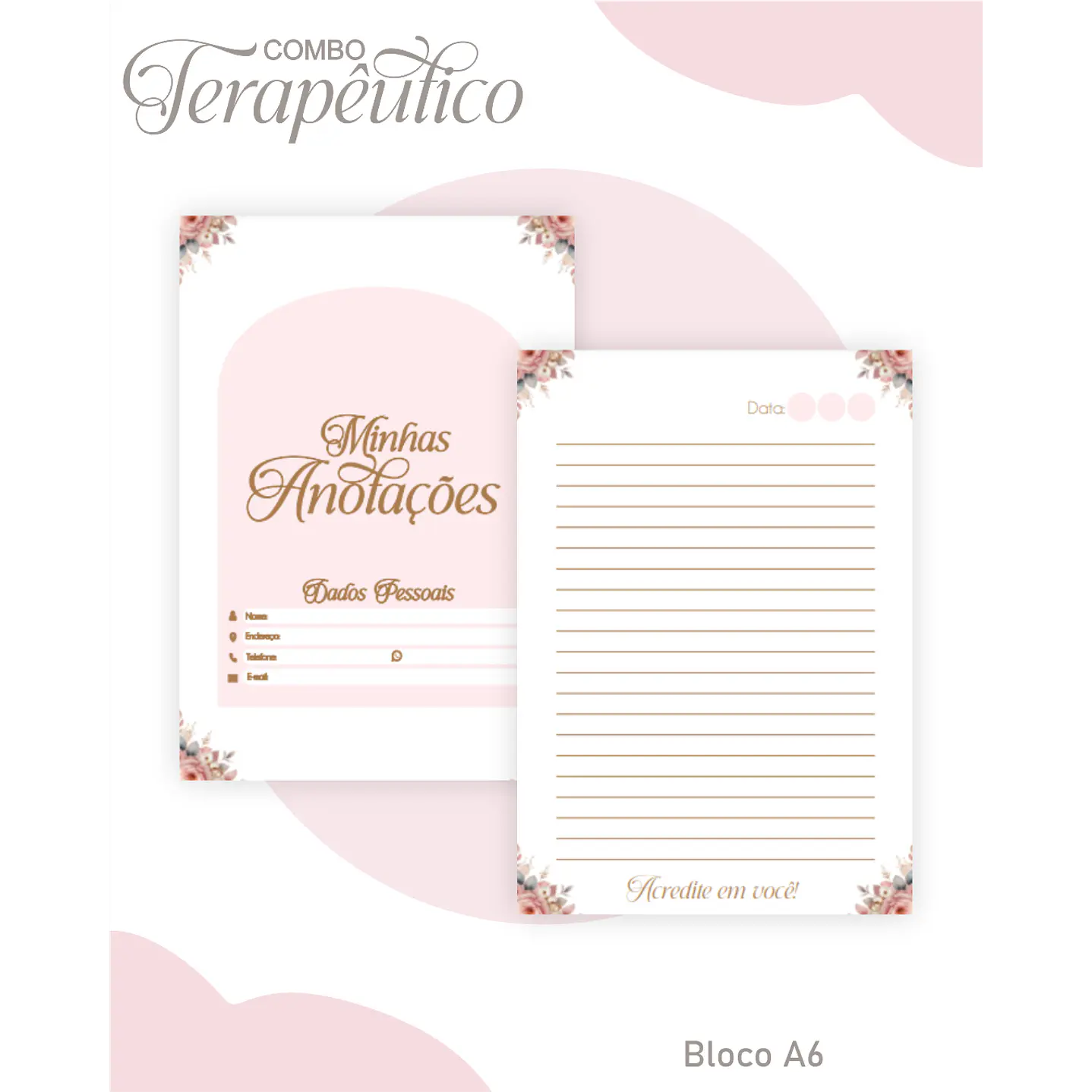 Encadernação Agenda e Diário Terapêutico Jardim Aquarela 3