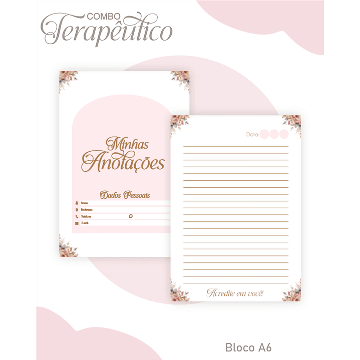 Encadernação Agenda e Diário Terapêutico Jardim Aquarela 3