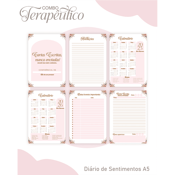 Encadernação Agenda e Diário Terapêutico Jardim Aquarela 2