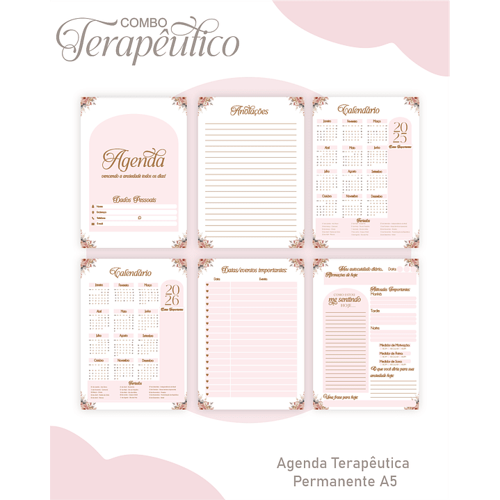 Encadernação Agenda e Diário Terapêutico Jardim Aquarela 4