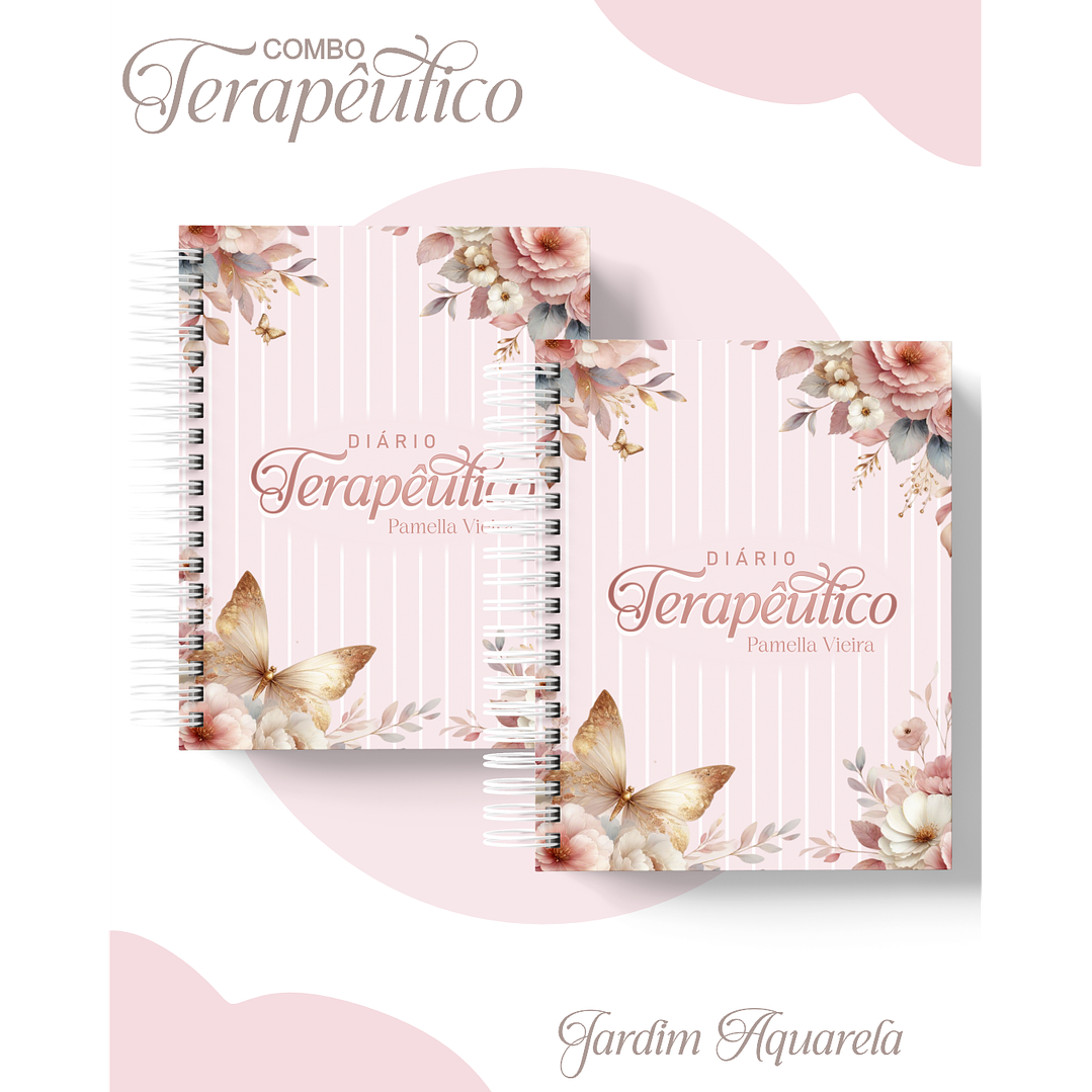 Encadernação Agenda e Diário Terapêutico Jardim Aquarela 1