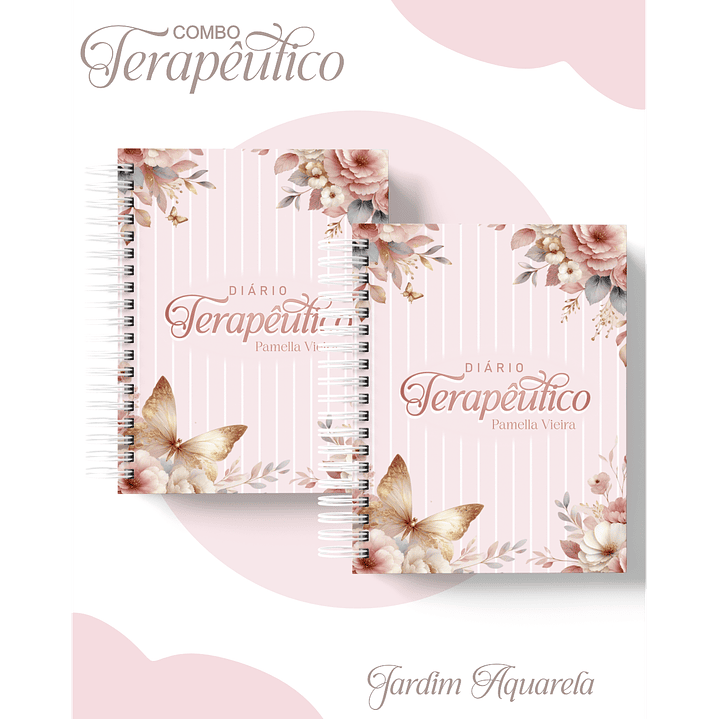 Encadernação Agenda e Diário Terapêutico Jardim Aquarela 1