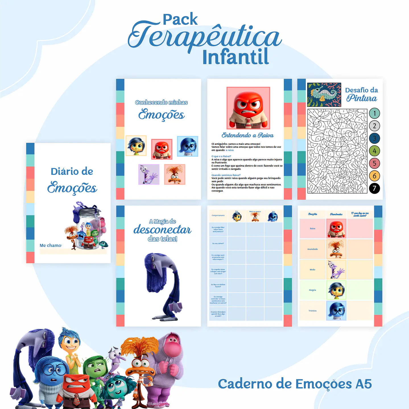Encadernação Terapêutica Infantil Divertida Mente Menino 5
