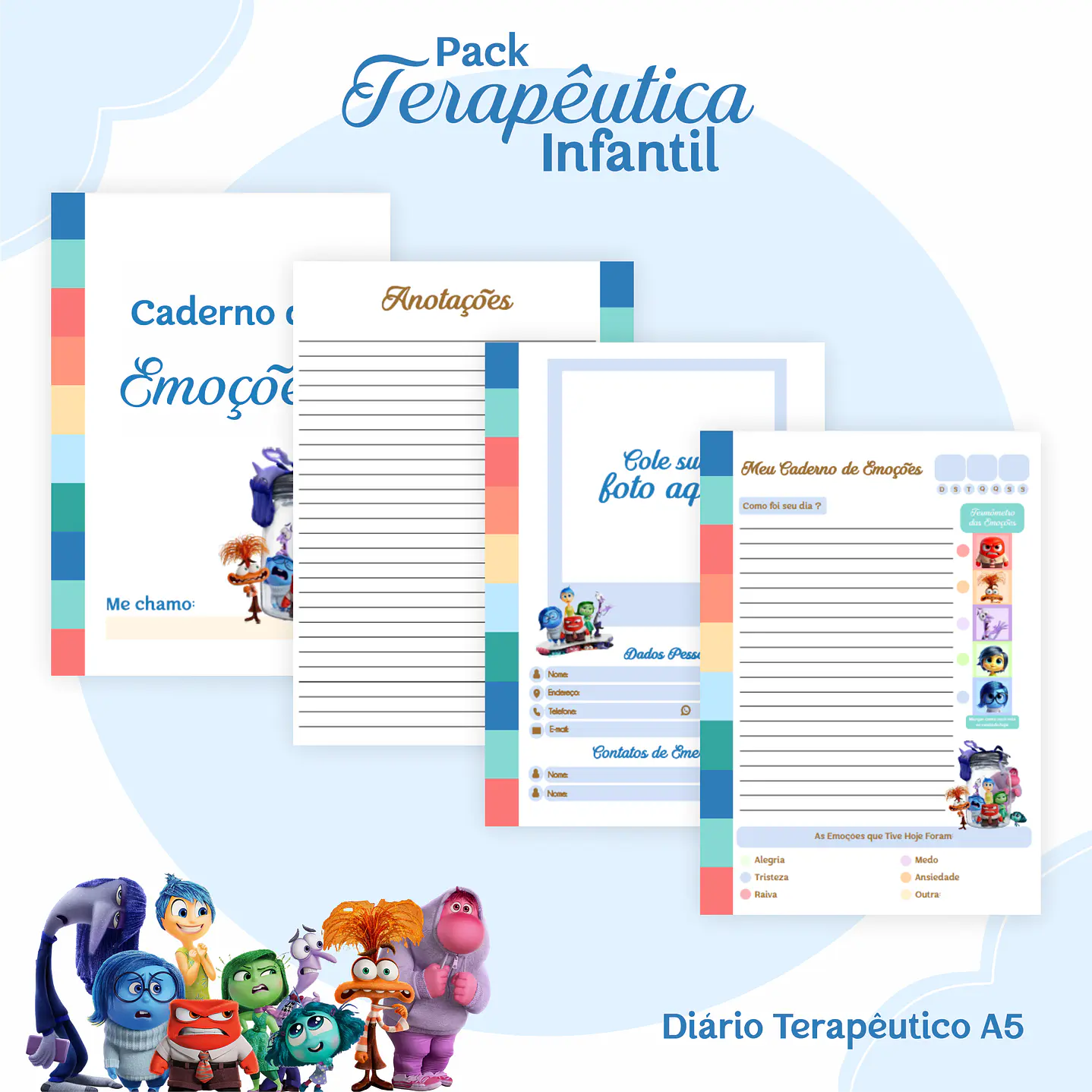 Encadernação Terapêutica Infantil Divertida Mente Menino 6