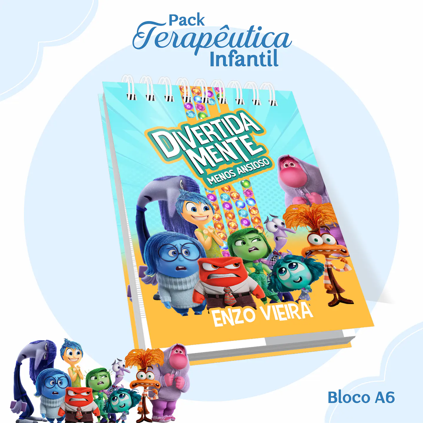 Encadernação Terapêutica Infantil Divertida Mente Menino 8