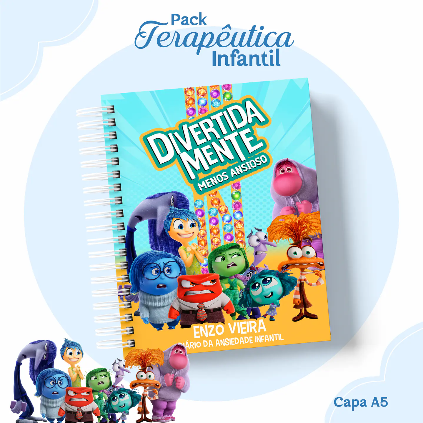 Encadernação Terapêutica Infantil Divertida Mente Menino 9