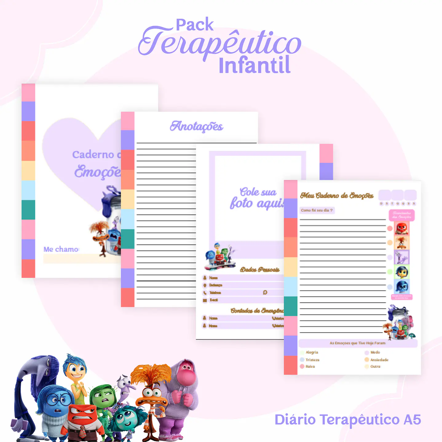 Encadernação Terapêutica Infantil Divertida Mente Menina 3