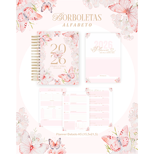 Kit Digital Planners e Agendas 2026 Borboletas Alfabeto