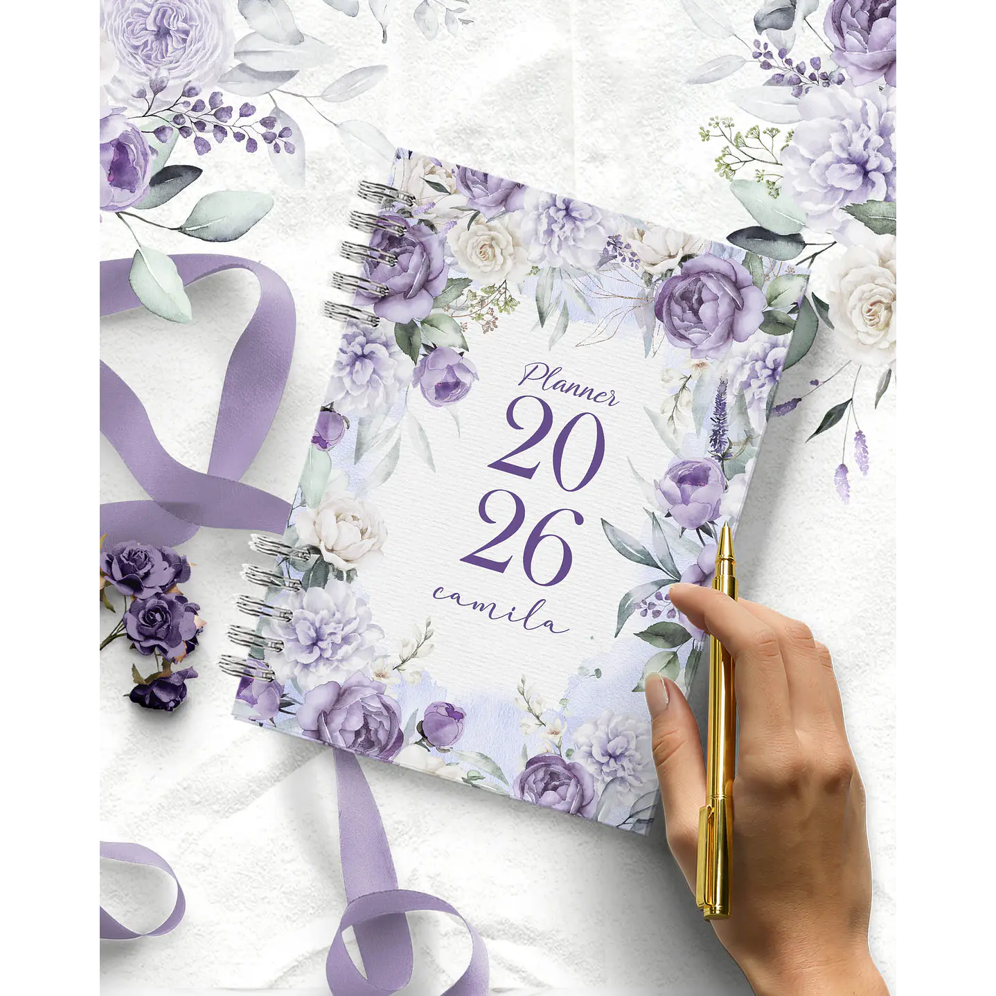 Kit Digital Planner Violeta Lilás 2026  7