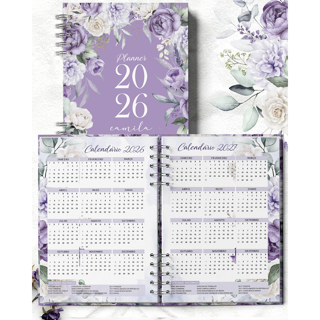 Kit Digital Planner Violeta Lilás 2026  2