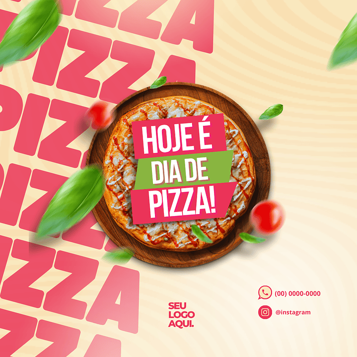 140 Modelos de Artes Canva Editáveis para Pizzarias  3