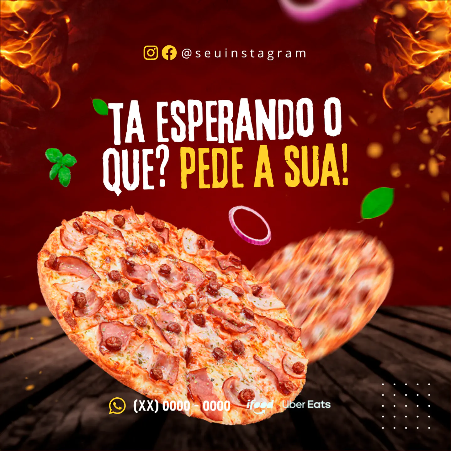 140 Modelos de Artes Canva Editáveis para Pizzarias  9