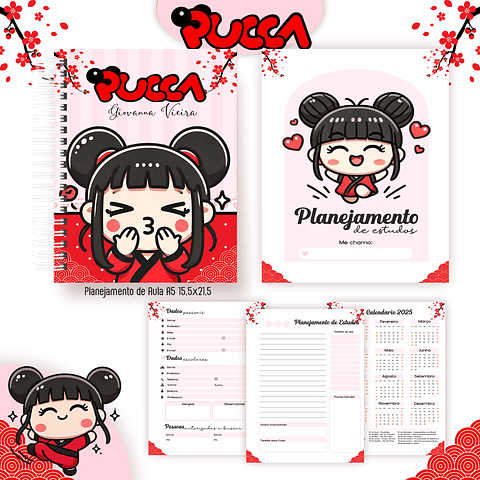 Kit Digital Encadernação Pucca - Volta às Aulas