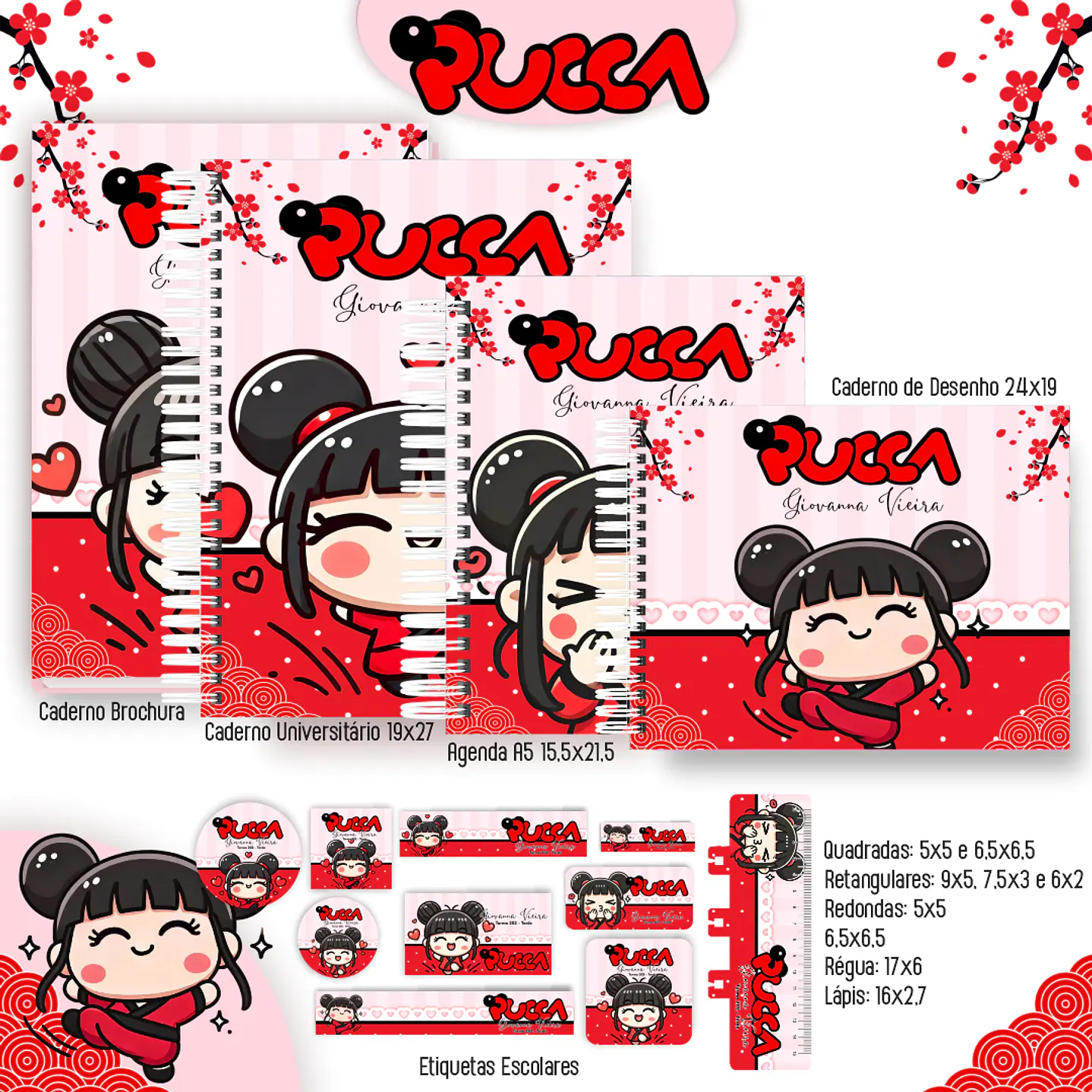 Kit Digital Encadernação Pucca - Volta às Aulas 1