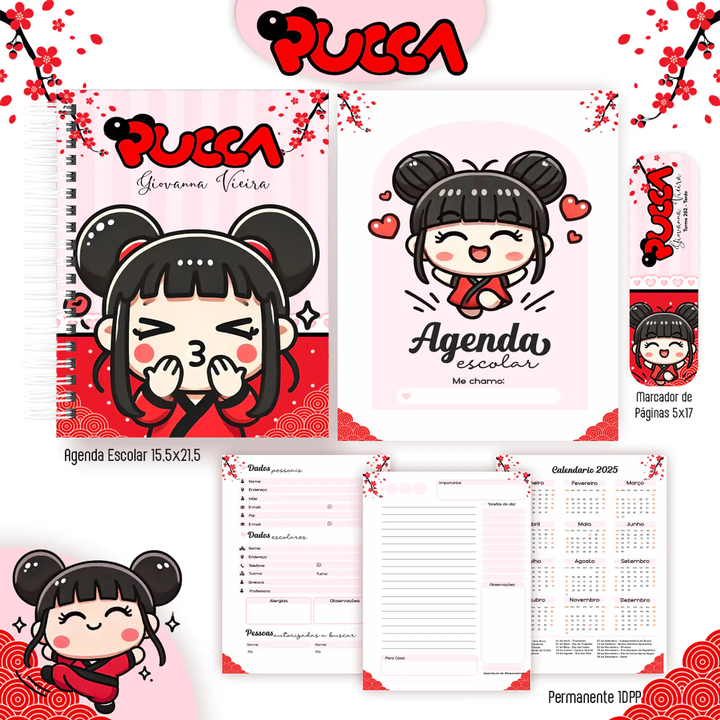Kit Digital Encadernação Pucca - Volta às Aulas 5
