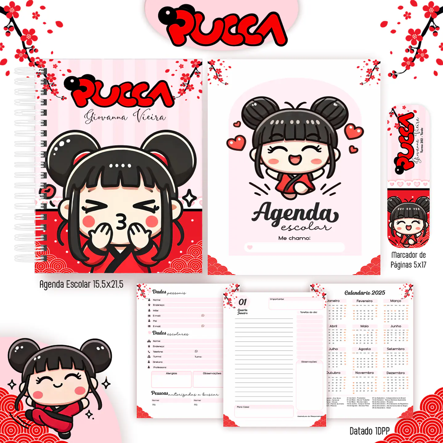 Kit Digital Encadernação Pucca - Volta às Aulas 6