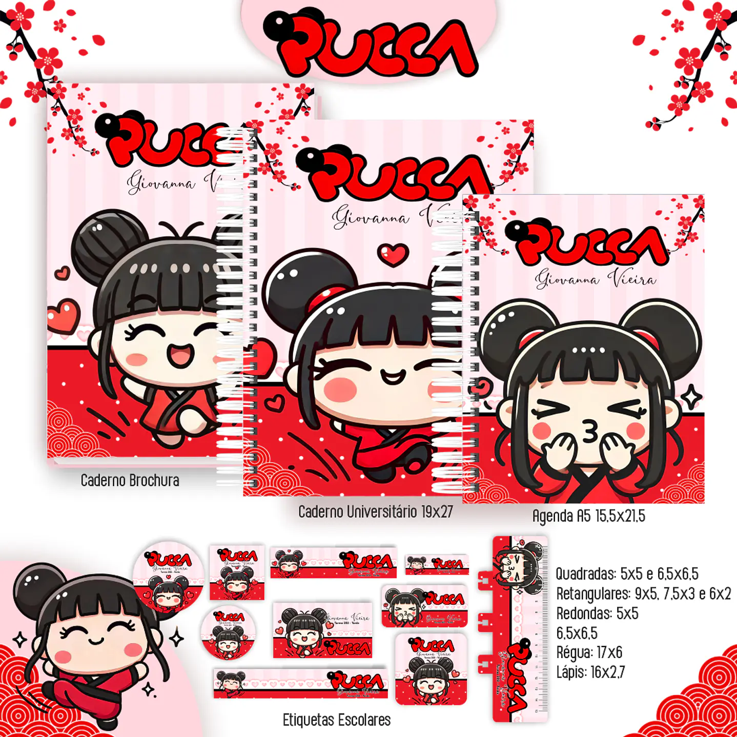 Kit Digital Encadernação Pucca - Volta às Aulas 7