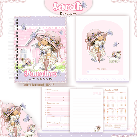 Kit Digital Encadernação Sarah Kay - Volta às Aulas