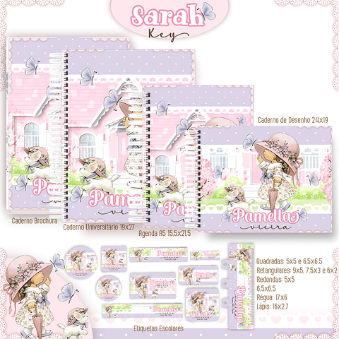 Kit Digital Encadernação Sarah Kay - Volta às Aulas