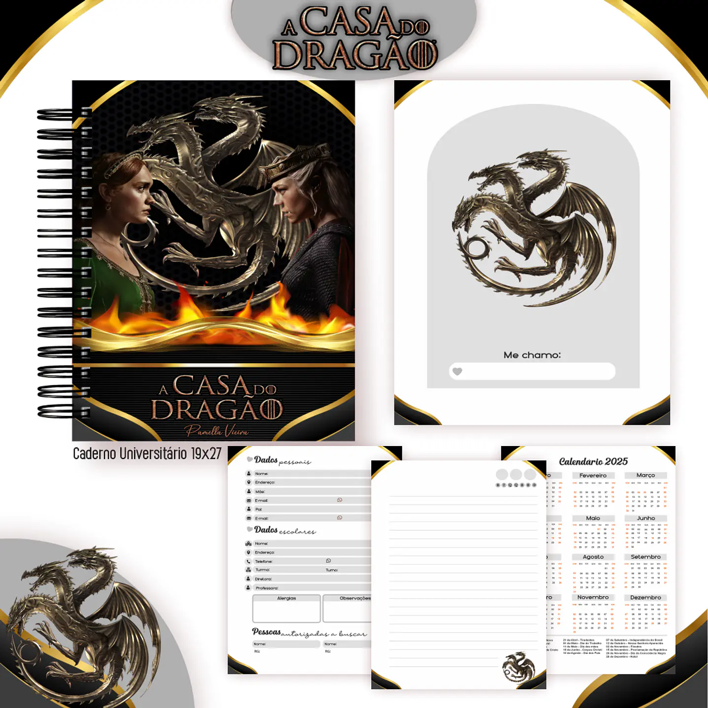 Kit Digital Encadernação A Casa do Dragão - Volta às Aulas 4