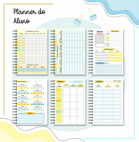 Kit Digital Planner do Estudante Menino PDF
