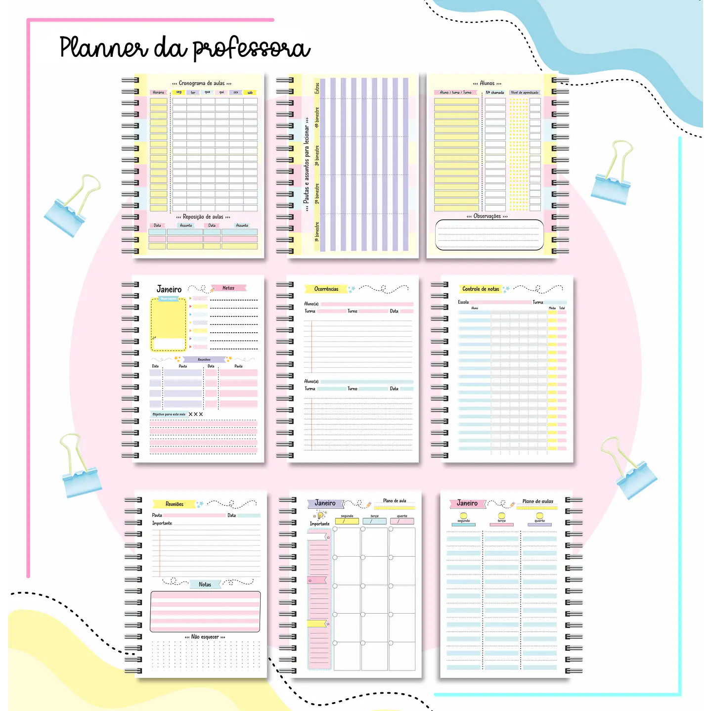 Kit Digital Planner do Professor Menina 1