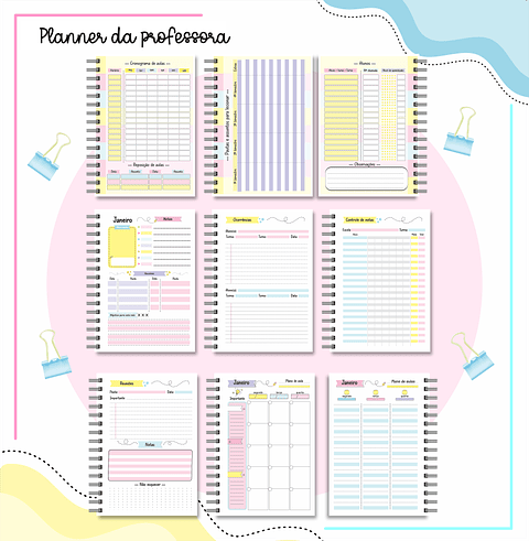 Kit Digital Planner do Professor Menina