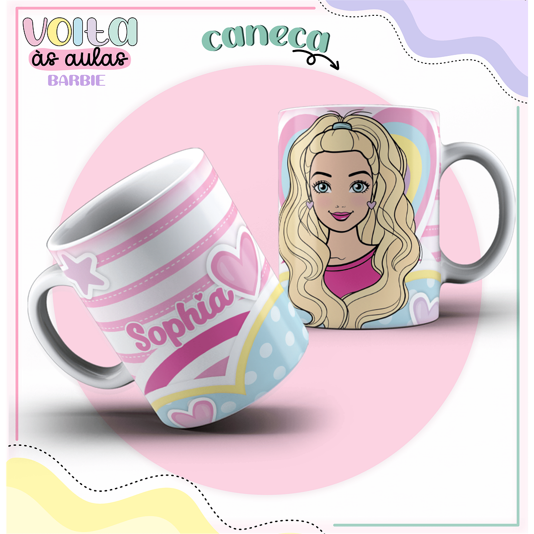 Kit digital arquivo de corte encadernação Barbie – volta às aulas 4