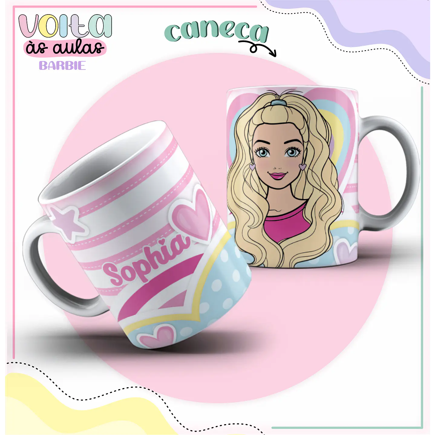 Kit digital arquivo de corte encadernação Barbie – volta às aulas 4