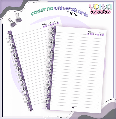 Kit Digital Encadernação Wandinha - Volta às aulas