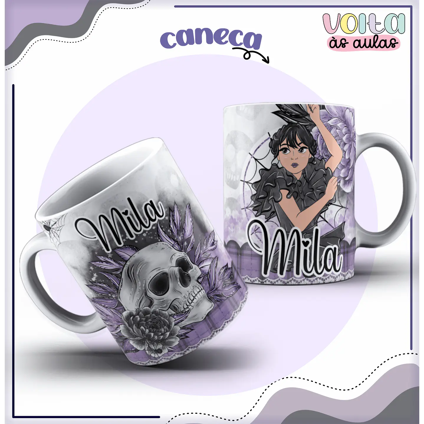 Kit Digital Encadernação Wandinha - Volta às aulas 8