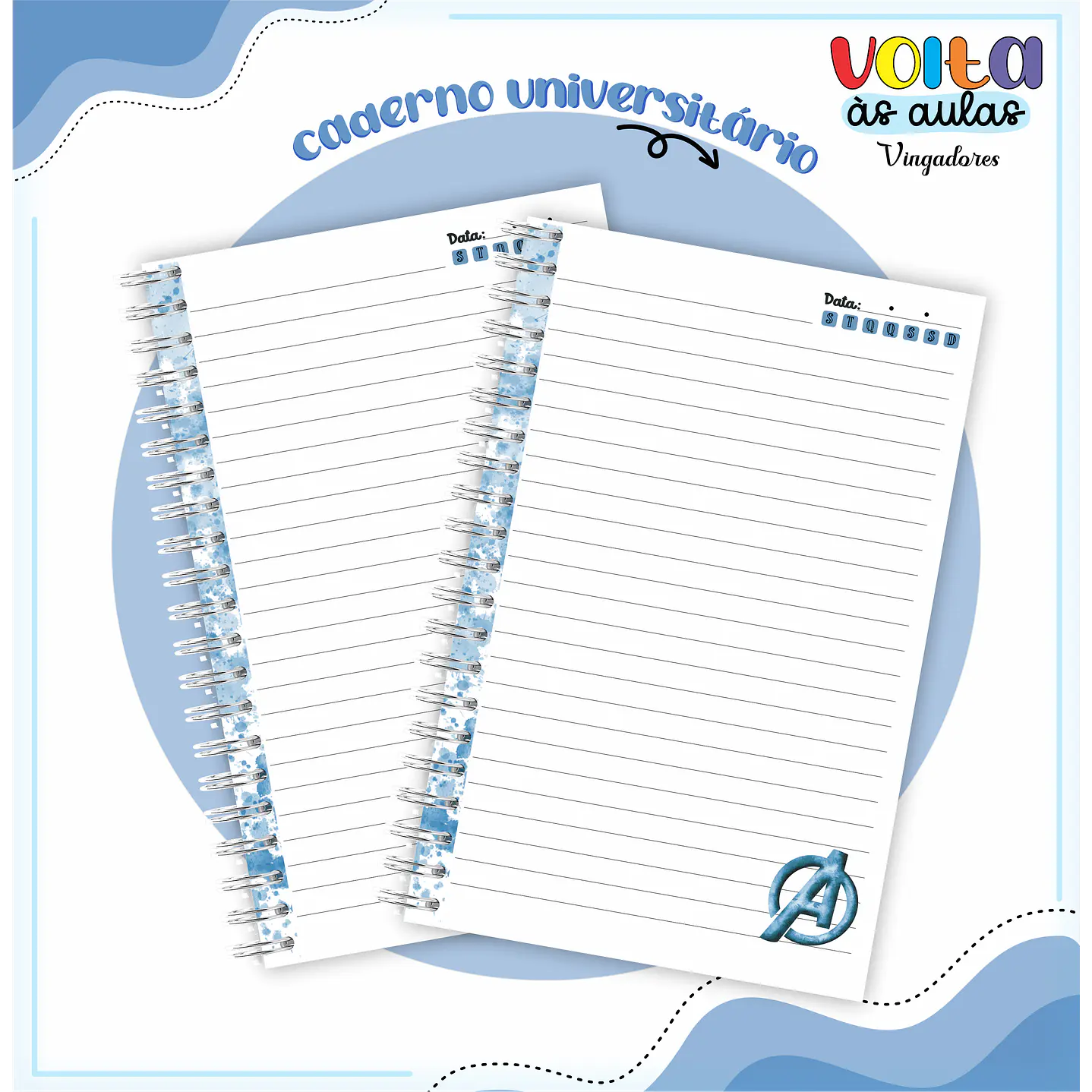 Kit digital Encadernação Vingadores - Volta às aulas 2