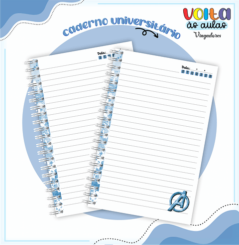 Kit digital Encadernação Vingadores - Volta às aulas