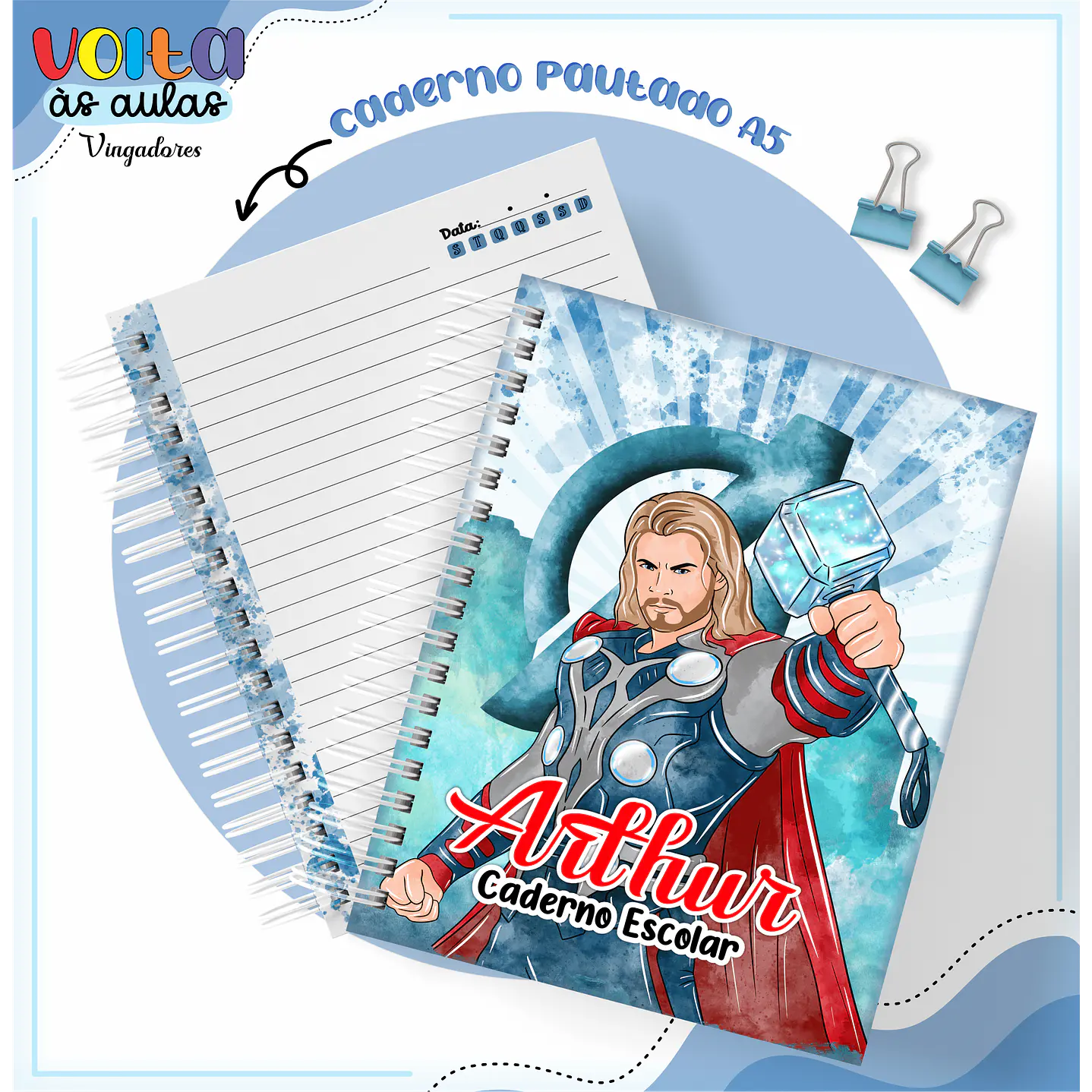 Kit digital Encadernação Vingadores - Volta às aulas 1
