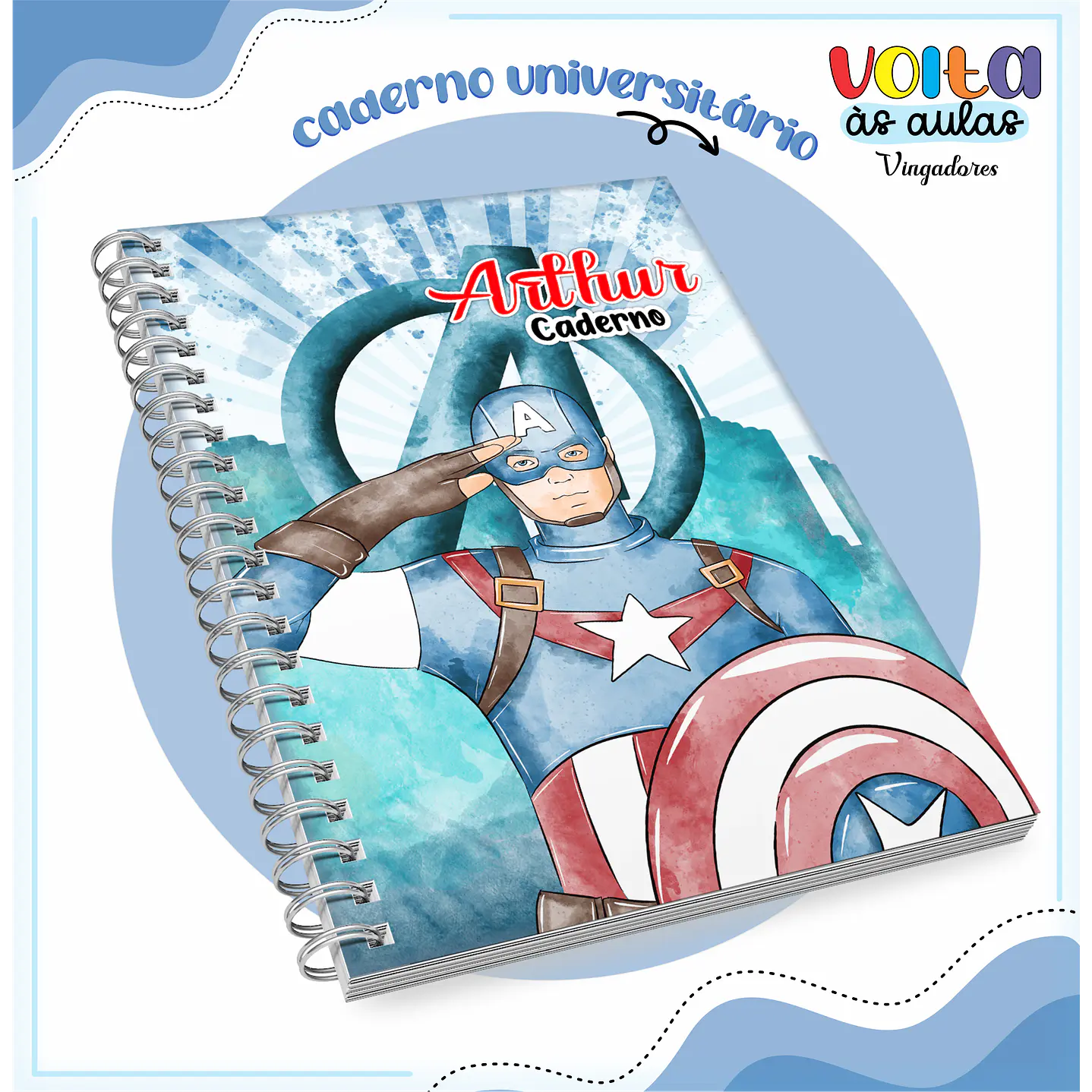 Kit digital Encadernação Vingadores - Volta às aulas 7