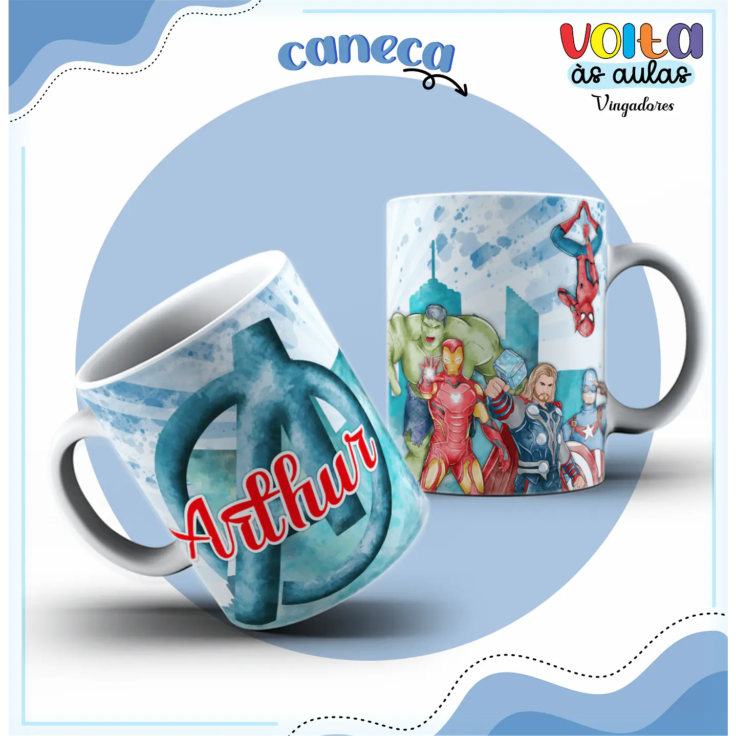 Kit digital Encadernação Vingadores - Volta às aulas 8