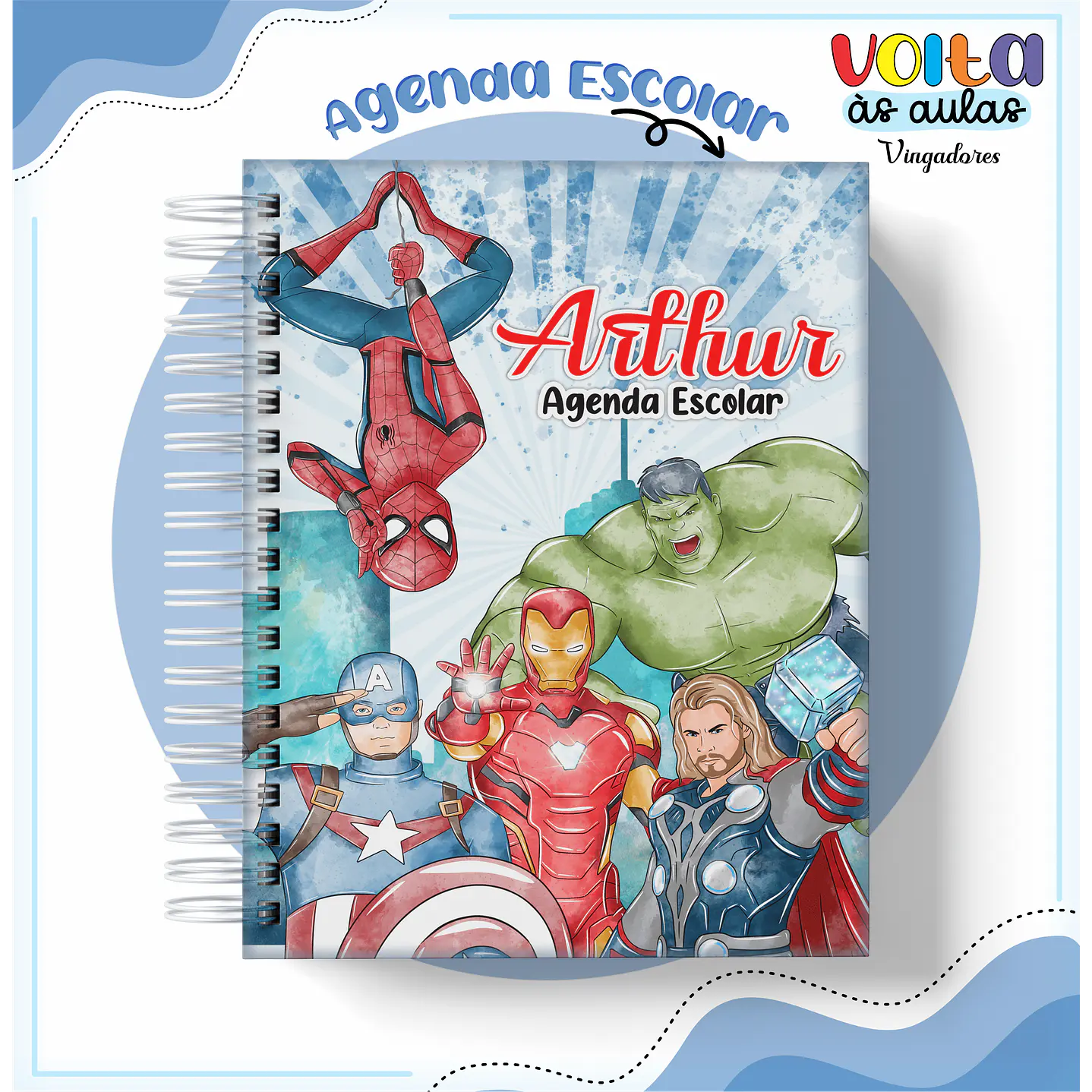 Kit digital Encadernação Vingadores - Volta às aulas 12