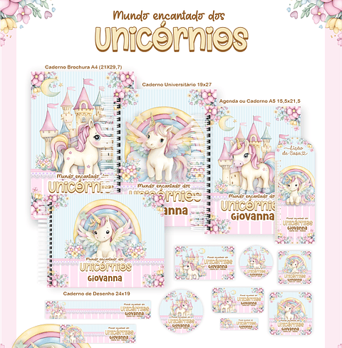 Encadernação Mundo Encantado dos Unicórnios - Volta às Aulas