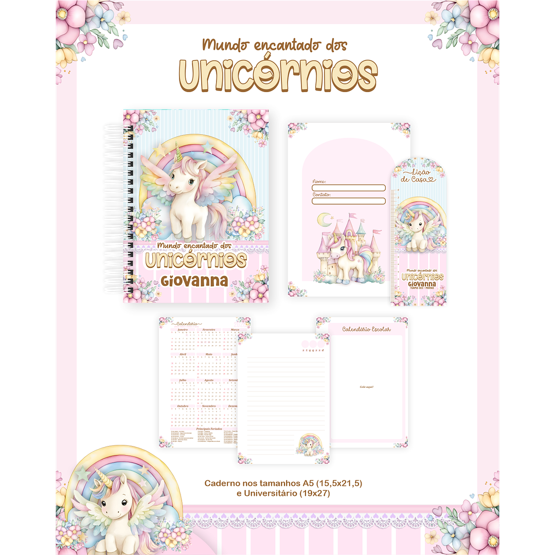 Encadernação Mundo Encantado dos Unicórnios - Volta às Aulas 6